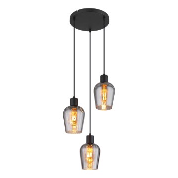 Globo - Pendel 3xE27/40W/230V diameter 28,5 cm sort
