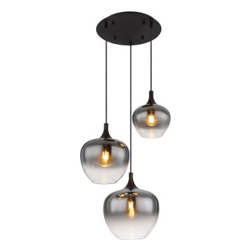 Globo - Pendel 3xE27/40W/230V diameter 48 cm sort