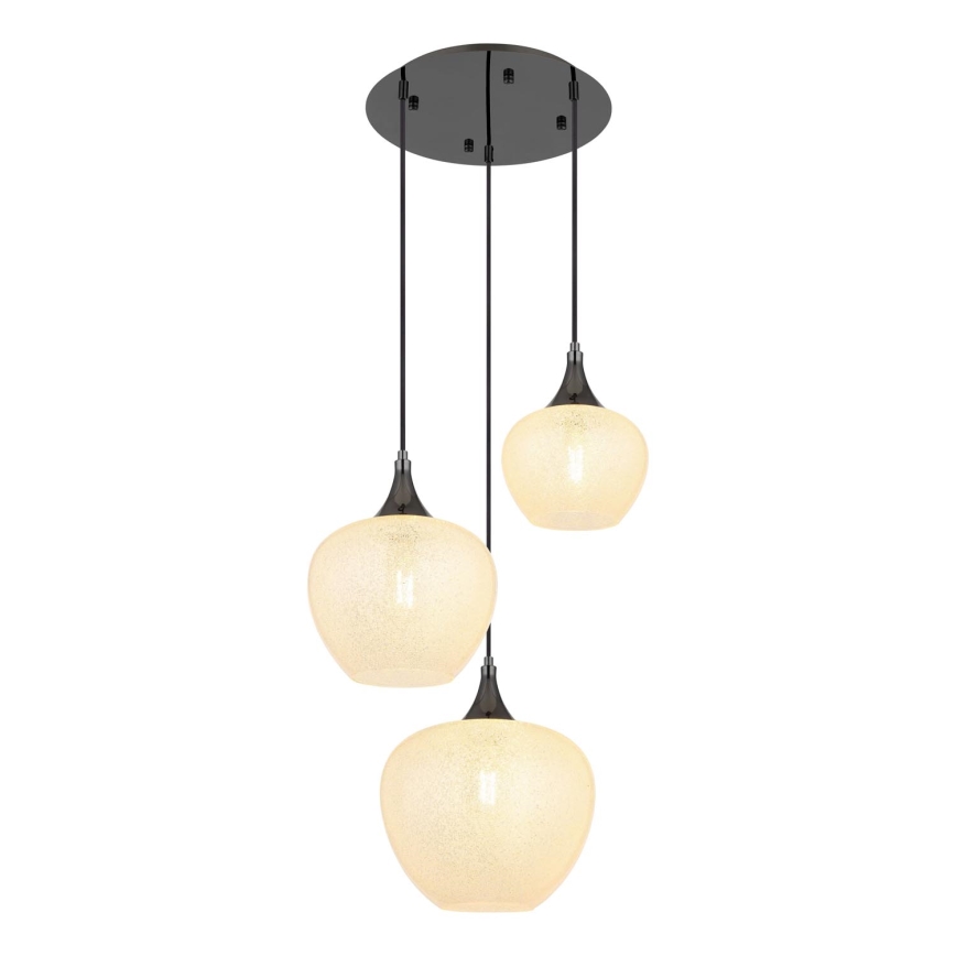 Globo - Pendel 3xE27/40W/230V hvid/antracit