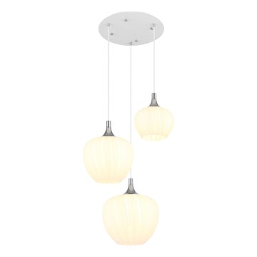Globo - Pendel 3xE27/40W/230V hvid