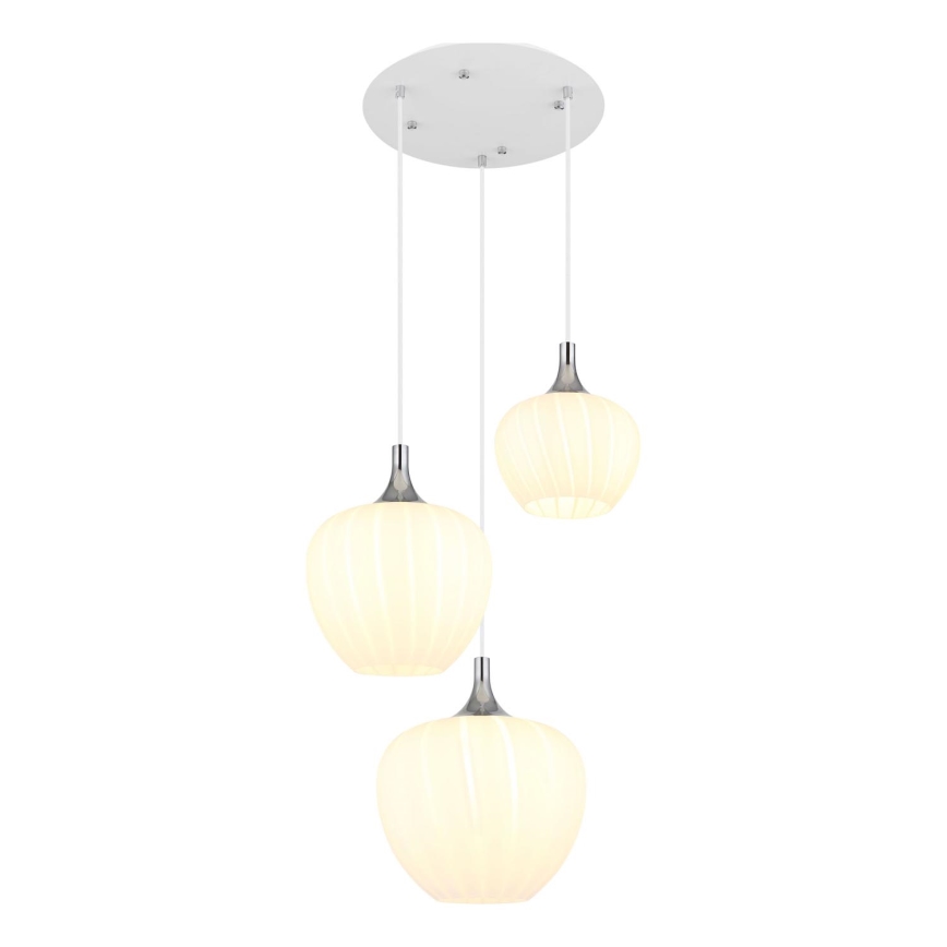 Globo - Pendel 3xE27/40W/230V hvid