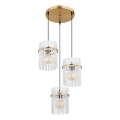 Globo - Pendel 3xE27/60W/230V diameter 47 cm guldfarvet