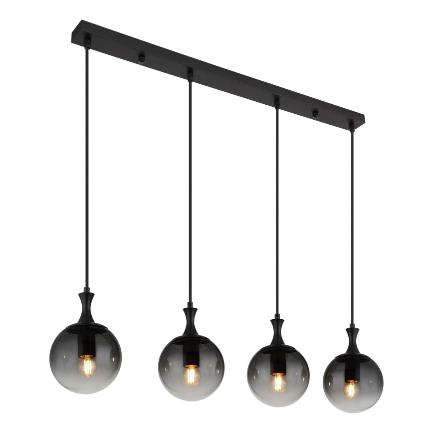 Globo - Pendel 4xE27/10W/230V sort
