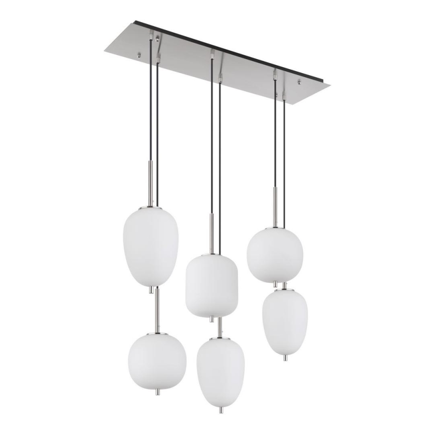 Globo - Pendel 6xE14/40W/230V skinnende krom