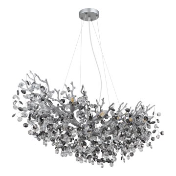 Globo - Pendel med kabel 10xE14/40W/230V sølv