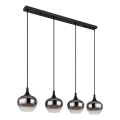 Globo - Pendel med kabelophæng 4xE27/40W/230V sort
