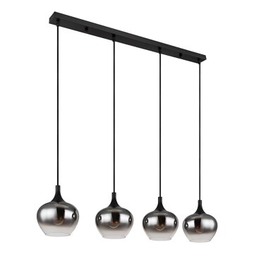 Globo - Pendel med kabelophæng 4xE27/40W/230V sort