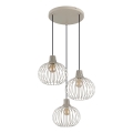 Globo - Pendel med ledning 3xE27/40W/230V beige