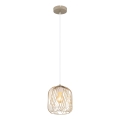 Globo - Pendel på kabel 1xE27/40W/230V Ø 18 cm beige/hvid