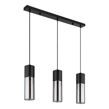 Globo - Pendel på kabel 3xE27/25W/230V, sort