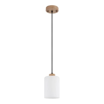 Globo - Pendel på ledning 1xE27/60W/230V beige/hvid