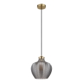 Globo - Pendel på ledning 1xE27/60W/230V Ø 22 cm røgfarvet