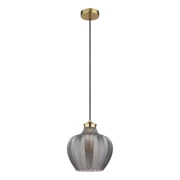 Globo - Pendel på ledning 1xE27/60W/230V Ø 22 cm røgfarvet
