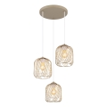 Globo - Pendel på ledning 3xE27/40W/230V beige/hvid
