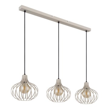 Globo - Pendel på ledning 3xE27/40W/230V beige
