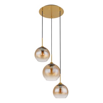 Globo - Pendel på wire 3xE27/60W/230V i messing