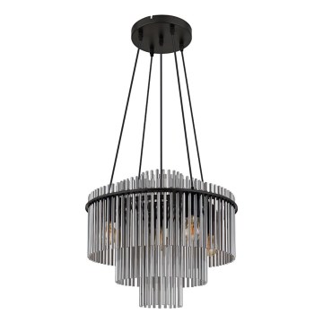 Globo - Pendel på wire 5xE27/60W/230V sort