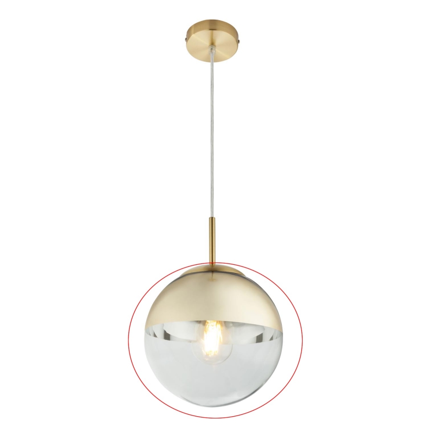 Globo - Reserveglas til lysekrone VARUS E27, guldfarvet, Ø 20 cm