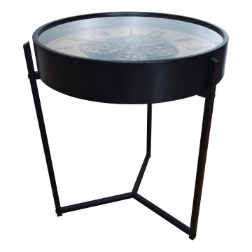 Globo - Sofabord med ur, Ø 49 cm, sort