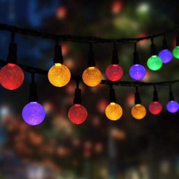 Globo - Soldrevet LED kæde m. RGB-farver 20xLED/0,06W/3V 770 cm IP44