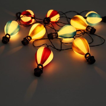 Globo - Soldrevet LED lyskæde 9xLED/0,06W/3V 390 cm IP44