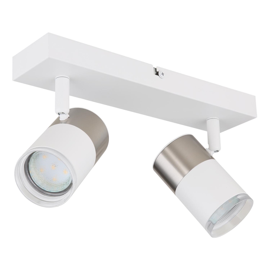 Globo - Spotlampe 2xGU10/25W/230V hvid/mat krom
