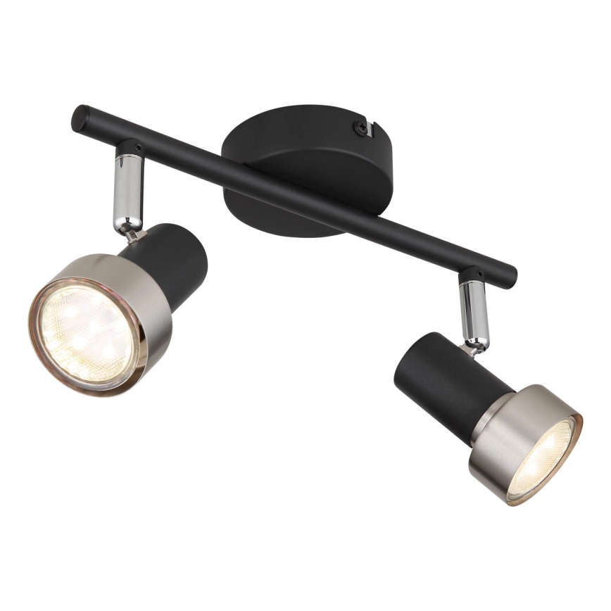 Globo - Spotlampe  2xGU10/25W/230V sort/sølvfarvet