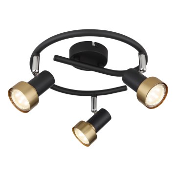 Globo - Spotlampe  3xGU10/25W/230V sort/guldfarvet
