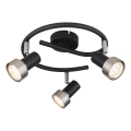 Globo - Spotlampe  3xGU10/25W/230V sort/sølvfarvet