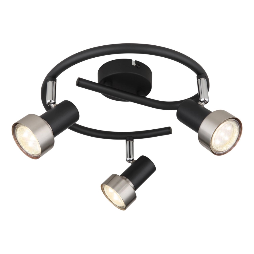 Globo - Spotlampe  3xGU10/25W/230V sort/sølvfarvet
