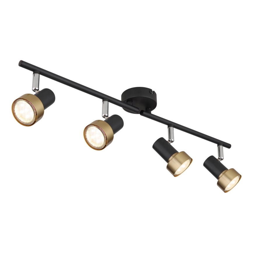 Globo - Spotlampe  4xGU10/25W/230V sort/guldfarvet
