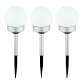 Globo - SÆT 3x LED solcellelampe LED/0,06W/3V 4000K diameter 10 cm IP44