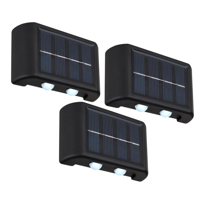 Globo - SÆT 3x LED solcellelampe LED/0,8W/3V 6500K IP44 600 mAh