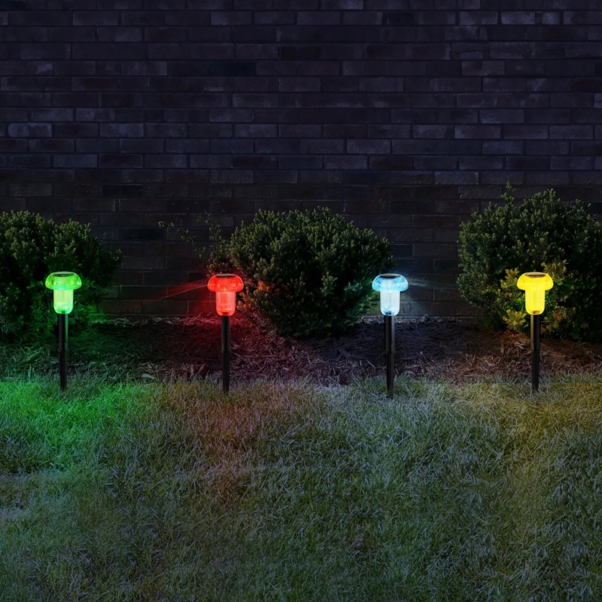 Globo - SÆT 4x LED solcellelampe med RGB-farver LED/0,05W/3V IP44