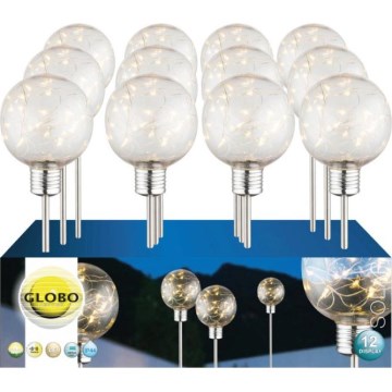 Globo - Sæt med 12 LED-solcellelamper LED/3,2 V IP44 600 mAh