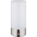 Globo - Udendørs LED bordlampe m. RGBW-farver og touch-funktion dæmpbar LED/1,8W/5V 1500 mAh IP44 mat krom