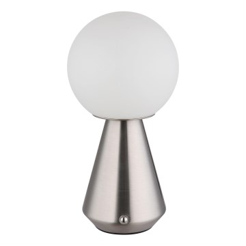 Globo - Udendørs LED bordlampe m. touch-funktion dæmpbar LED/1,5W/5V 3000/4500/6500K 1800 mAh IP41 mat krom