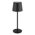Globo - Udendørs LED bordlampe m. touch-funktion dæmpbar og genopladelig LED/2W/5V 3000/4000/6000K 2200 mAh IP44 sort