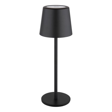 Globo - Udendørs LED bordlampe m. touch-funktion dæmpbar og genopladelig LED/2W/5V 3000/4000/6000K 2200 mAh IP44 sort