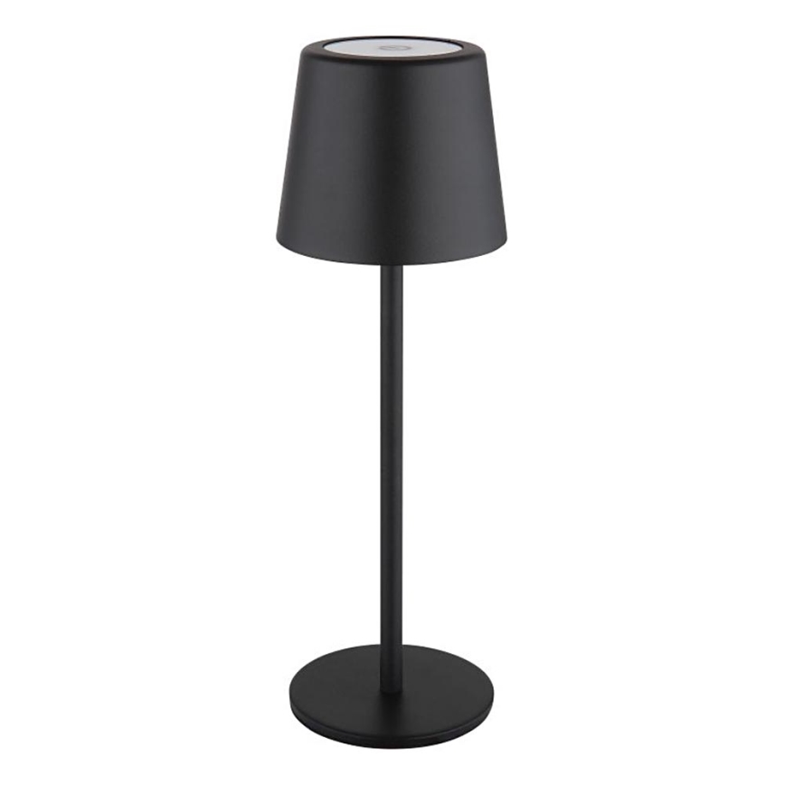 Globo - Udendørs LED bordlampe m. touch-funktion dæmpbar og genopladelig LED/2W/5V 3000/4000/6000K 2200 mAh IP44 sort