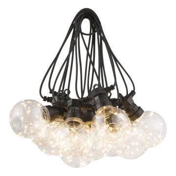 Globo - Udendørs LED lyskæde 10xLED/0,27W/230V 7,5 m IP44 sort