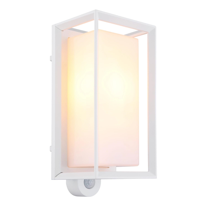 Globo - Udendørs væglampe med sensor 1xE27/60W/230V IP44 hvid