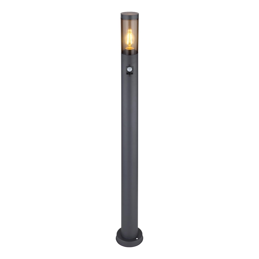 Globo - Udendørslampe med sensor 1xE27/15W/230V IP44 110 cm sort