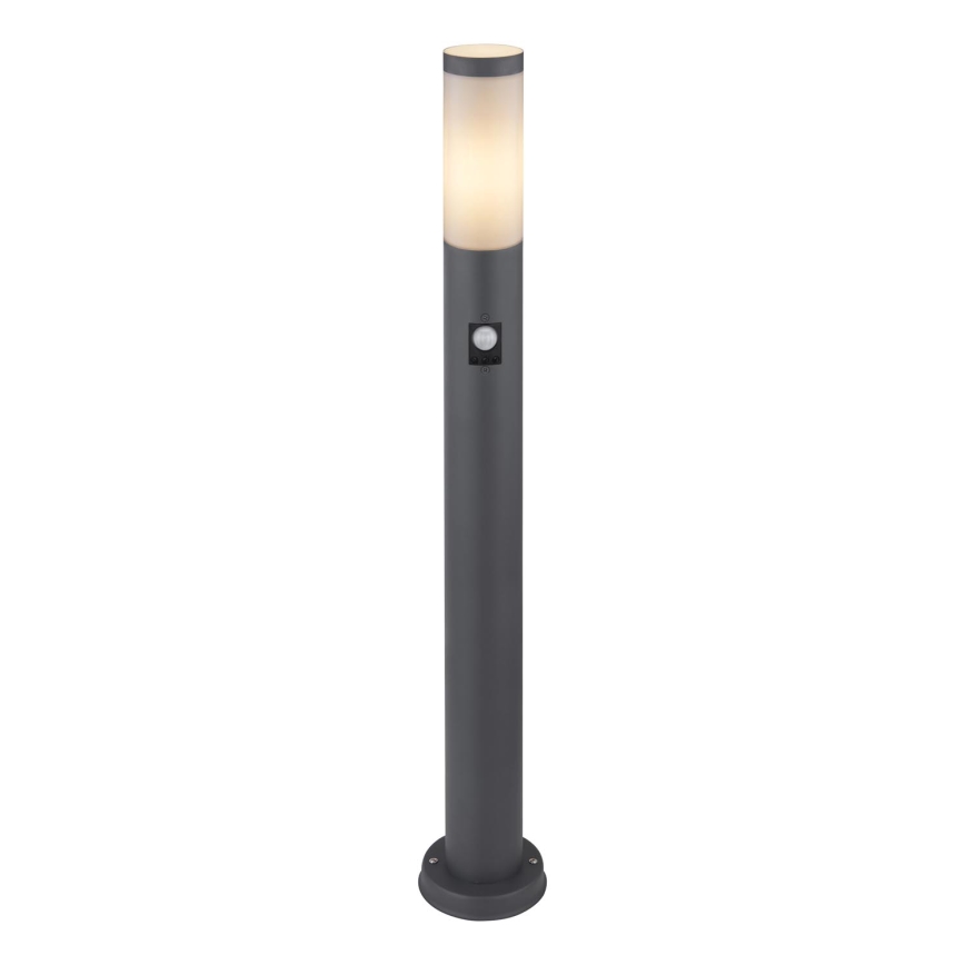 Globo - Udendørslampe med sensor 1xE27/15W/230V IP44 80 cm antracit