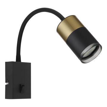 Globo - Vægspot 1xGU10/25W/230V sort/guldfarvet