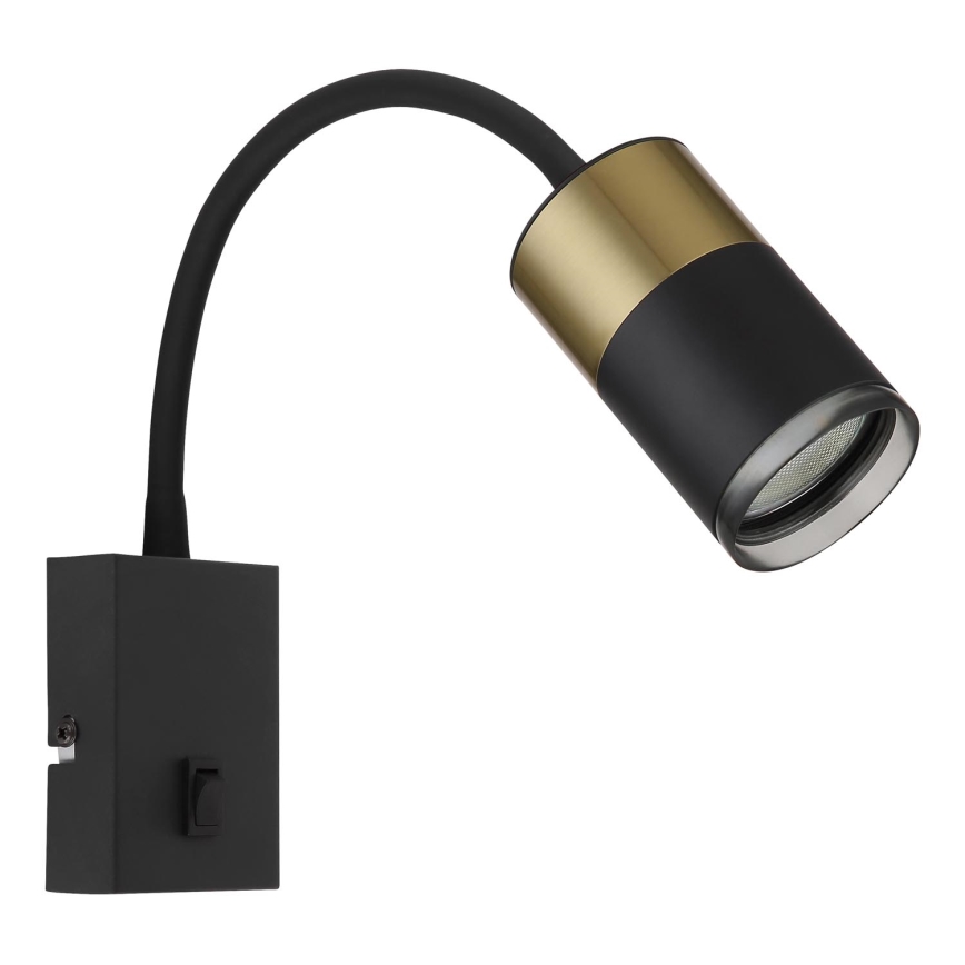 Globo - Vægspot 1xGU10/25W/230V sort/guldfarvet
