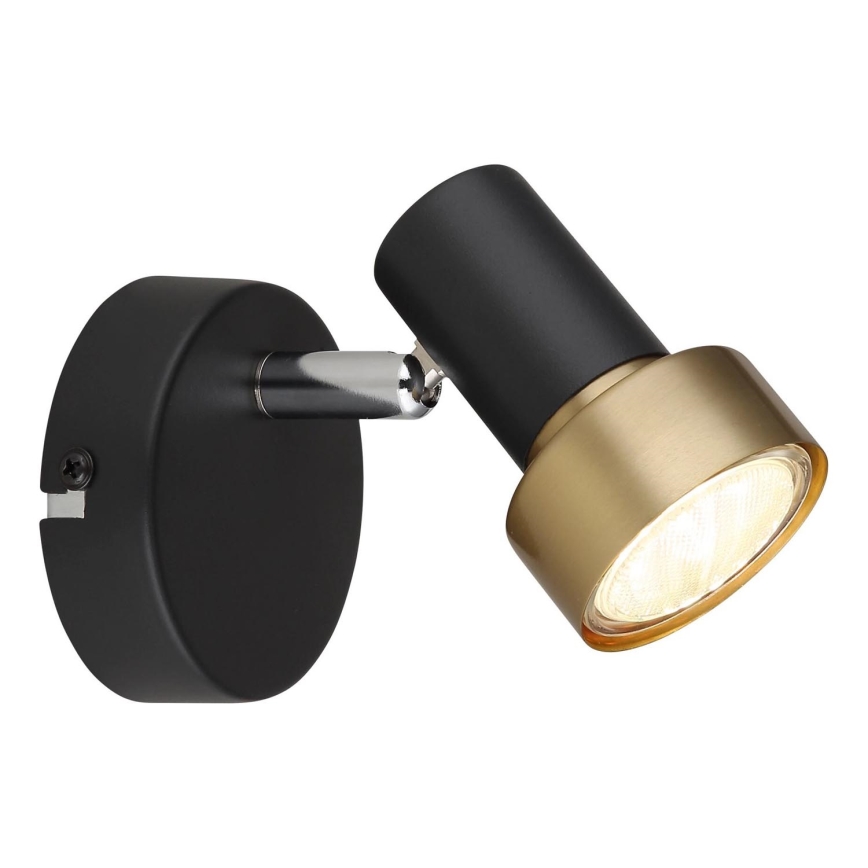Globo - Vægspot 1xGU10/25W/230V sort/guldfarvet