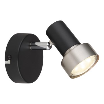Globo - Vægspot 1xGU10/25W/230V sort/sølvfarvet