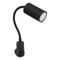 Globo - Vægspot til stikkontakt 1xGU10/35W/230V sort