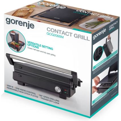 GORENJE GCG2000M - Kontaktgrill 1800 W/230 V, sort